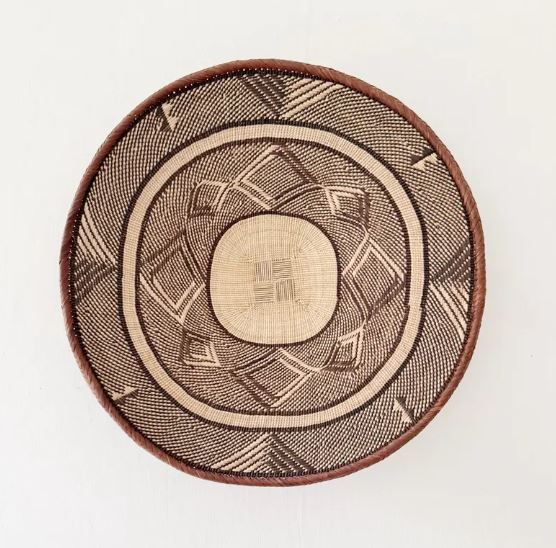 19.5" Binga Basket | Handmade Zimbabwe Tonga Basket | African Woven Wall Decor