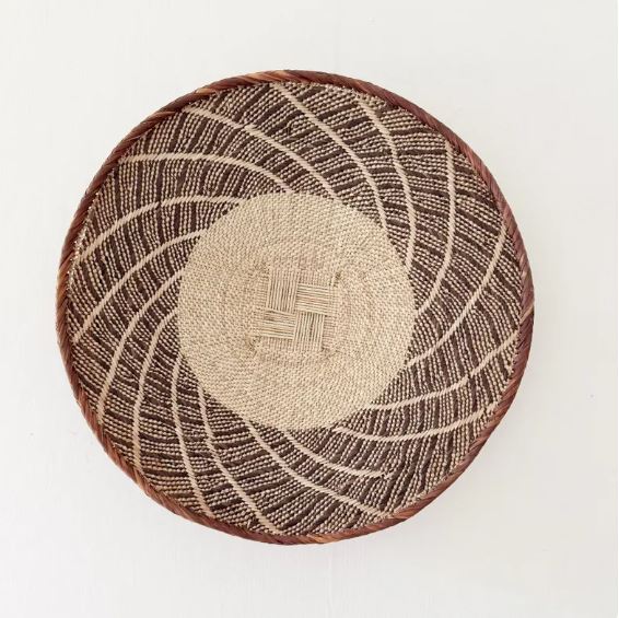 19.5" Binga Basket | Handmade Zimbabwe Tonga Basket | African Wall Decor & Woven Bowl