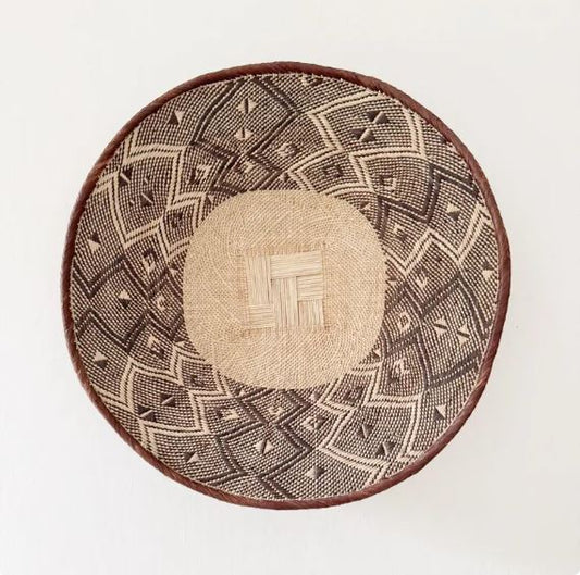 23" Binga Basket – Large Zimbabwe Tonga Wall Basket, Handmade African Home Decor