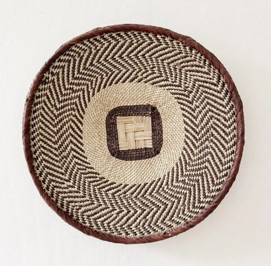15" Binga Basket – Handwoven Zimbabwe Tonga Wall Basket, African Home Decor