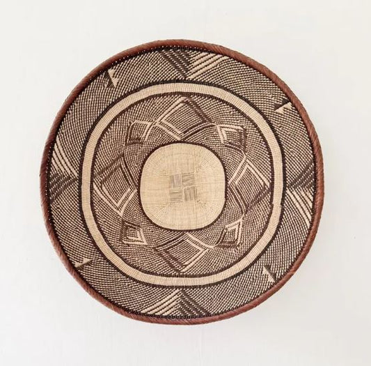 19.5" Binga Basket | Handmade Zimbabwe Tonga Basket | African Woven Wall Decor