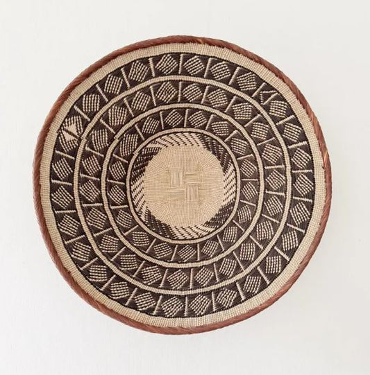 20" Binga Basket | Handmade Zimbabwe Tonga Basket | African Woven Wall Art