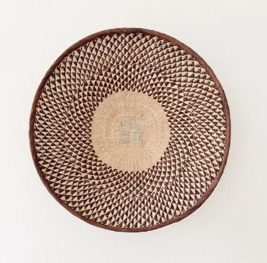 19.5" Binga Basket | Handmade Zimbabwe Tonga Basket | African Woven Wall Decor